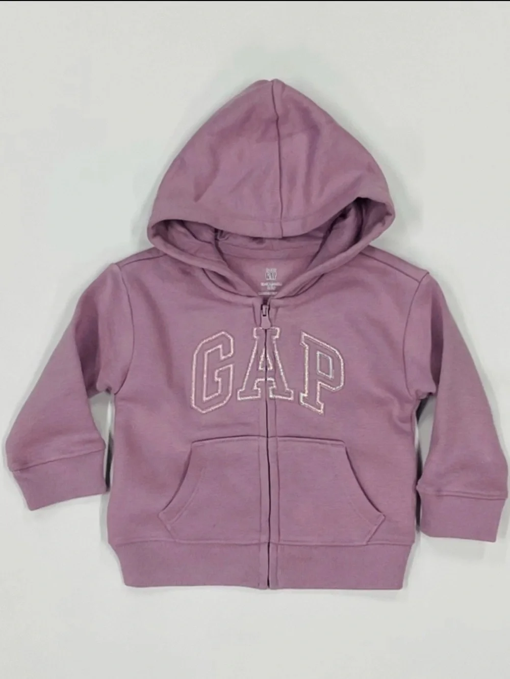 GAP Kids 3T Purple Sparkly Arch Logo Zip-UP Hoodie Sweatshirt NWT